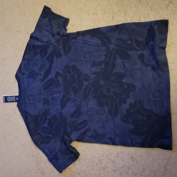 Original Penguin Blue Floral Polo like Dress T Shirt - Picture 4 of 4